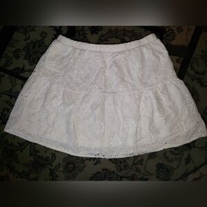 Eyelet mini skirt